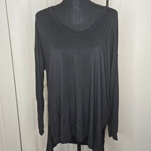 American Eagle Oversized Black Long Sleeve T Shirt/Tunic, Sz S